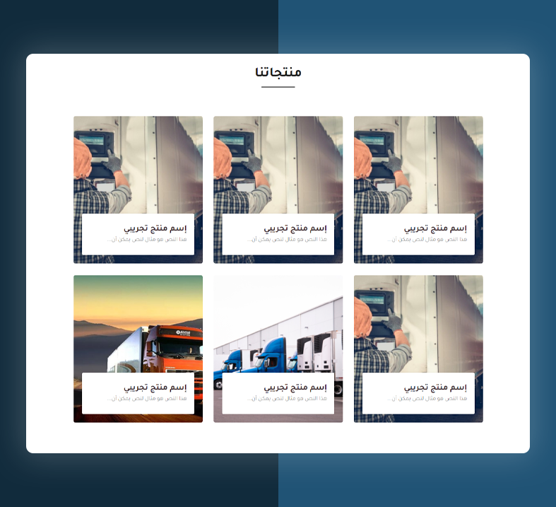 عرض المنتجات في موقع العمرانية للنقل البري